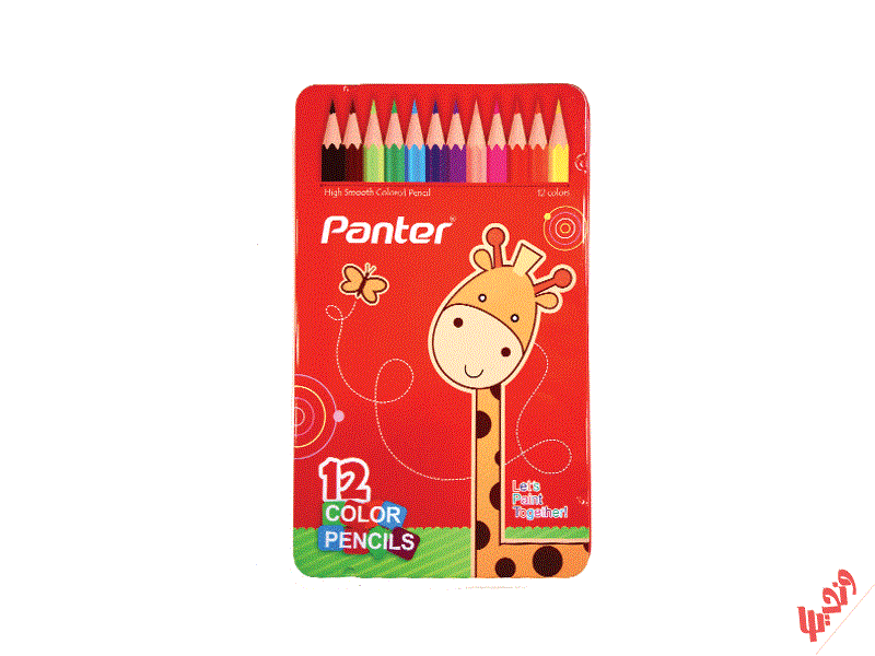 مداد 12 رنگ جعبه فلزی پنتر